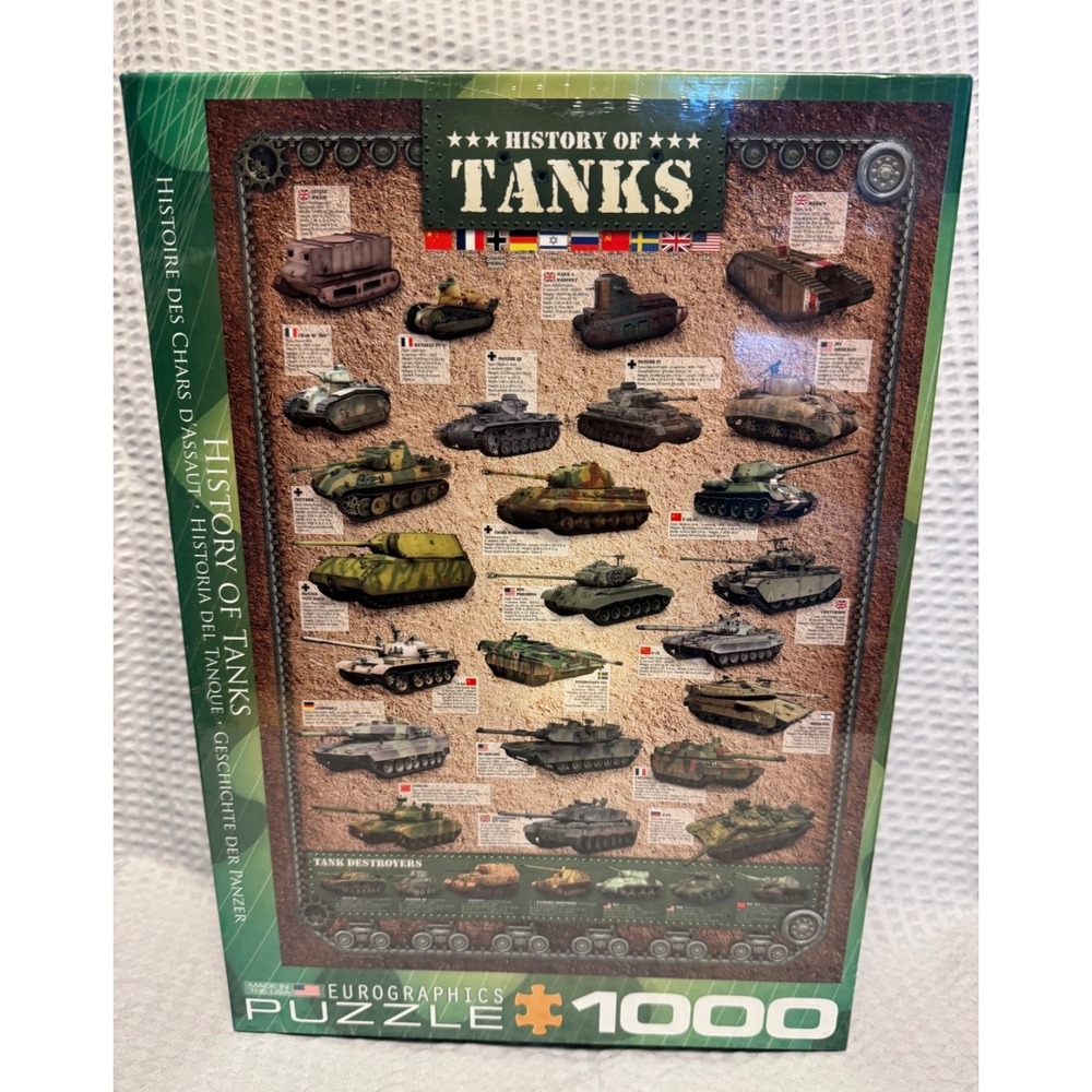 EuroGraphics History of Tanks Puzzle 1000-Piece New Factory‎ Sealed War History